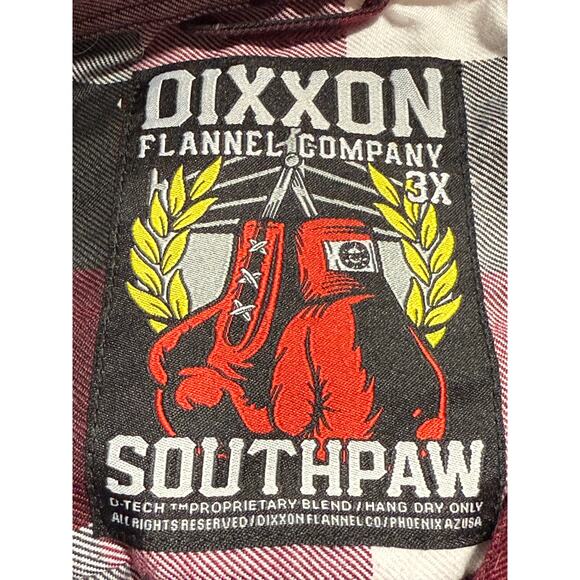 Dixxon Flannel Company South Paw Button Down Shirt Plaid Mens 3X Red Black White - Picture 2 of 12